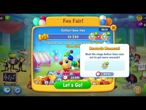 Fishdom Fun Fair Event, Win Strikes Level 5346 - 5361, Using FREE Lightning Rewards Bonanza.