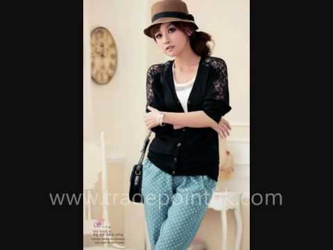 2011 2012 Japan Korea Women Fashion # 81595 - Lace Back Stretch Cotton Coat