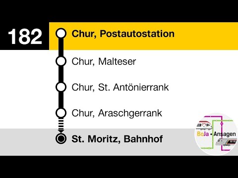 Postauto Ansagen | 182 Chur - St. Moritz | Juliepass-Linie | BoJa Ansagen