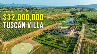 EXPLORE this $32M Italian Estate | 84 Acres of Vineyards, Olive Grove, Stables, and even a Helipad!