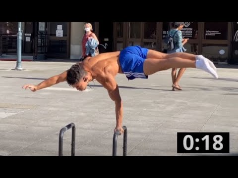 One Arm Planche On a Bar World Record (By Leevan Otz) - 18 Seconds