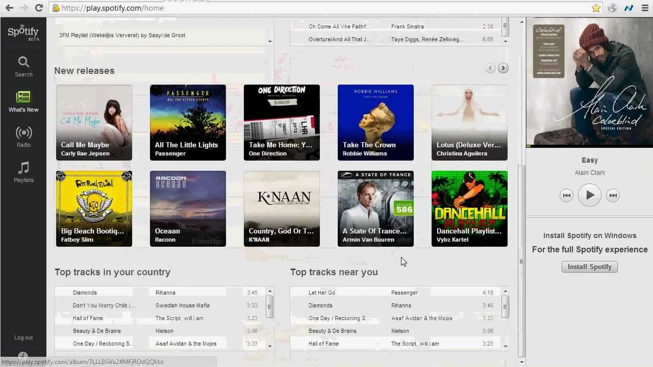 First Look At Spotify Web Player