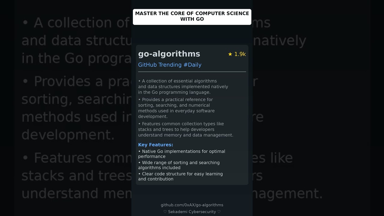 GitHub Trending Repositories: 0xAX/go-algorithms 🇬🇧