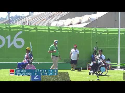 Men's Individual Recurve Open, round 2 - Netsiri v Savas -Rio 2016 Paralympics