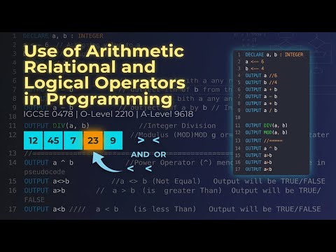 Arithmetic Relational Logical Operators