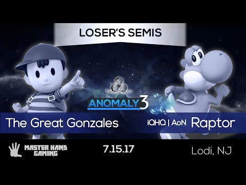 Anomaly 3 - The Great Gonzales (Ness) vs. iQHQ | AoN | Raptor (Yoshi) - Loser's Semifinals