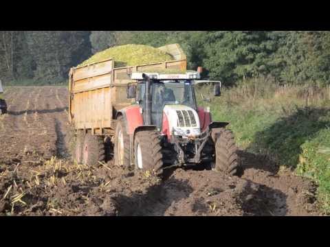 Loonbedrijf P. De Clercq - Mais hakselen met Claas Jaguar 860 en Valtra T191
