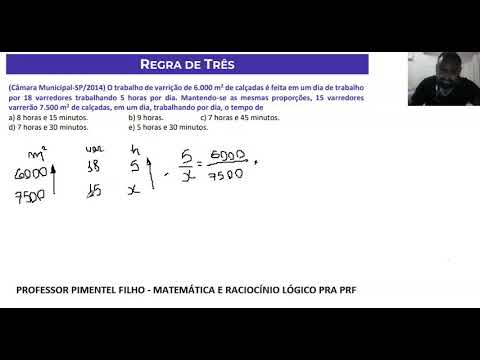 REGRA DE TRÊS SIMPLES E COMPOSTA - QUESTÃO 4 - AULA 5
