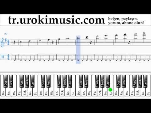 Piyano dersleri (sağ el) J. Balvin, Willy William - Mi Gente Notalar Eğitim Bölüm#1 um-i723