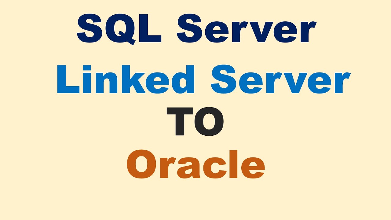 SQL Server Linked Server to Oracle