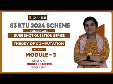 S3 KTU SURE SHOT QUESTION SERIES | THEORY OF COMPUTATION  | MODULE 3 | ONES
