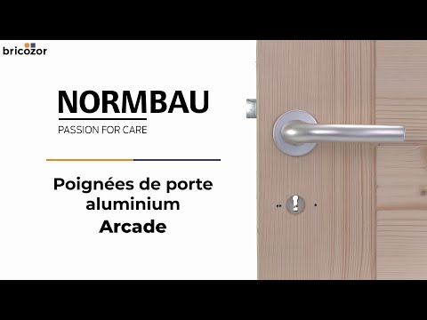 Poignées de porte doubles sur rosaces - Arcade - aluminium NORMBAU