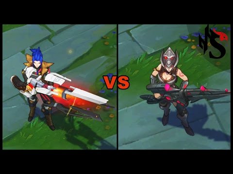 Pulsefire Caitlyn Legendary vs Headhunter Caitlyn Skins Comparison (League of Legends)