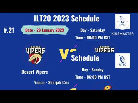 ILT20 2023 Full Schedule & Timetable | International League T20 2023 Season 01 Schedule