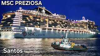 MSC PREZIOSA  Santos ship navio cruzeiro o maior  @cruzeiros2025  #drone #google