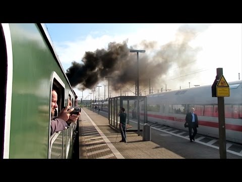Ludmilla 132 109 (LEG): Mega-Ausfahrt mit Sonderzug - und der Bahnsteig wurde schwarz :)
