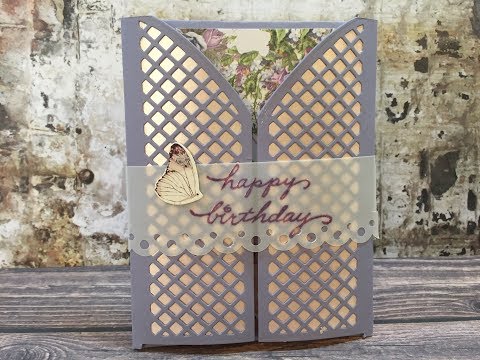 Prima Lavender Gatefold Birthday Card