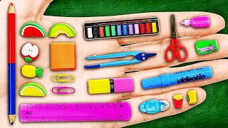 SMART SCHOOL CRAFTS || How to Pass The Exams Easily! Tiny DIY Ideas by 123 GO! SCHOOL