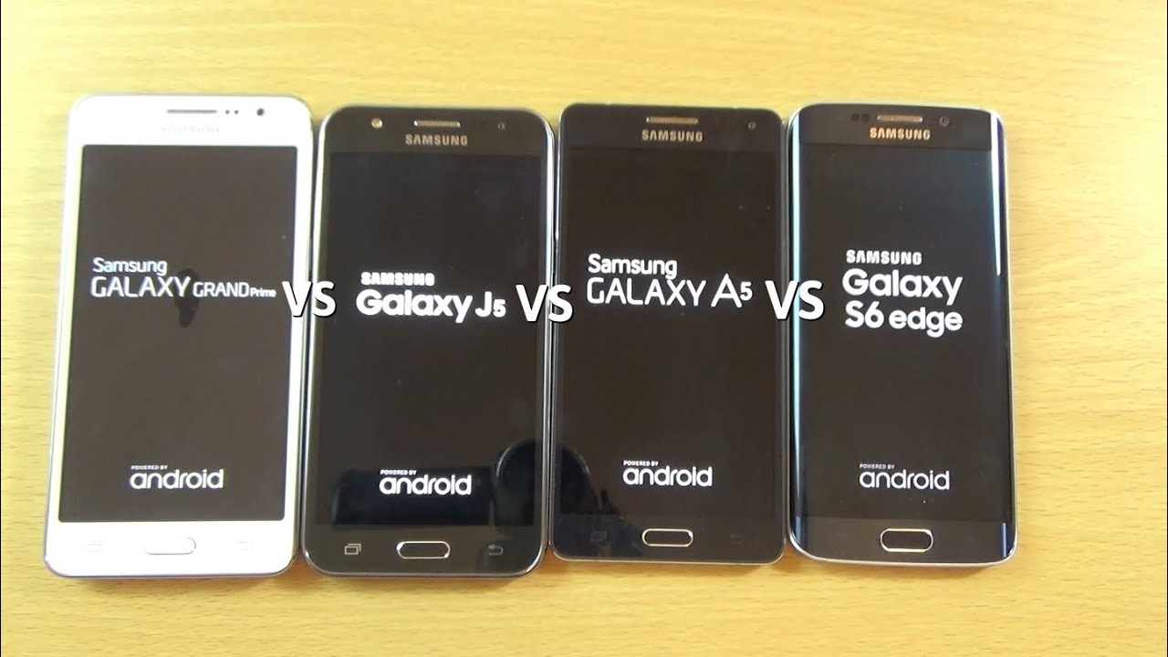 Samsung Galaxy J5 VS A5 VS S6 VS Grand Prime - Speed Test