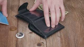 Гаманець для жінок середнього розміру з натуральної шкіри шкіри ST Leather 22686 чорний