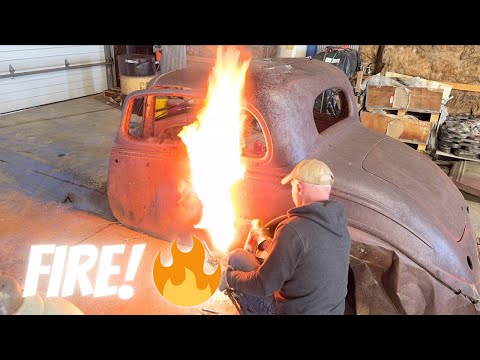 FIRE! 🔥 Fixing my CRUSHED 1934 Hudson Coupe #classiccars #vintagecars #oldschool 
