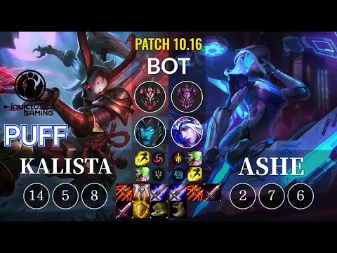 IG Puff Kalista vs Ashe Bot - KR Patch 10.16