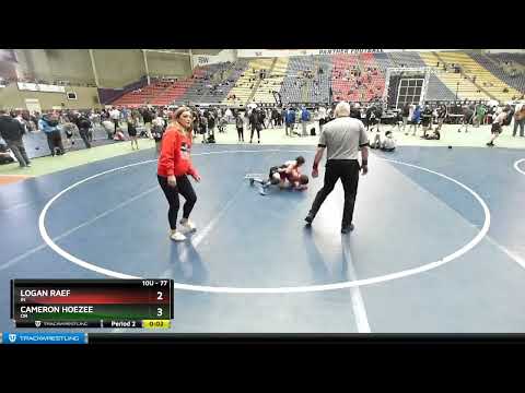 77 Lbs Cons. Round 2 - Logan Raef, IN Vs Cameron Hoezee, OR F216