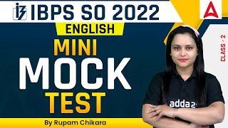 IBPS SO 2022 | English | MINI MOCK TEST | Class-2 | By Rupam Chikara