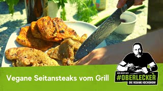 Rezept für Saftige SeitanSteaks vom Grill. Mein Fleischersatz Klassiker für das perfetkte Grillfest