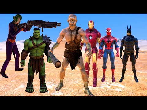 Joker Batman Örümcek Adam Hulk Demir Adam vs Tek Gözlü Dev Ordusu Uebs