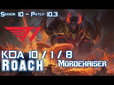T1 Roach MORDEKAISER vs PANTHEON Top - Patch 10.3 KR Ranked