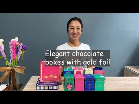 Elegant chocolate boxes with gold foil