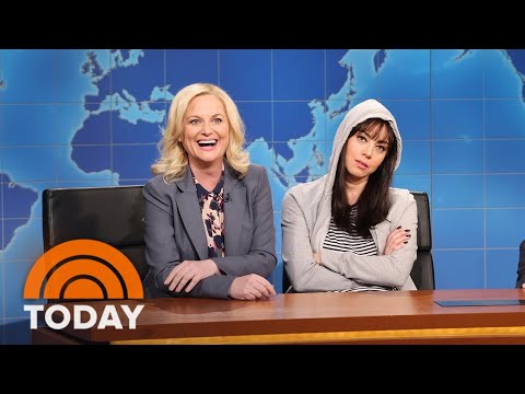 Aubrey Plaza and Amy Poehler reunite on ‘SNL’ — in character!