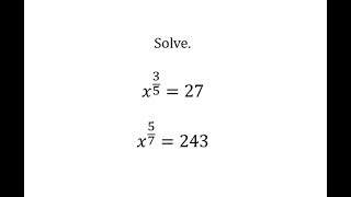 Solve Equations with Rational Exponents (One Solution)