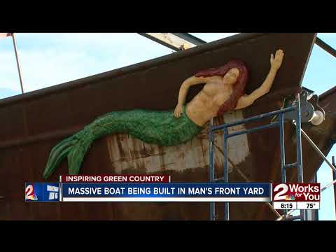 Hundreds of volunteers help Tulsa man build massive steel sailboat in his front yard