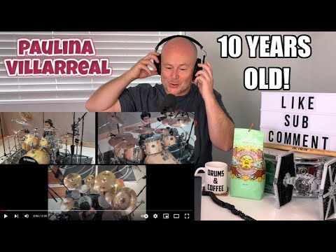 Drum Teacher Reacts: PAULINA VILLAREAL | 10 Years Old | My Life Would Suck Without You COVER