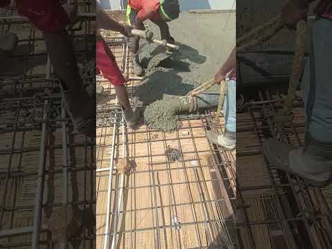 ROOF SLAB CONCRETE POURING 💥 #CIVIL # READYMIX