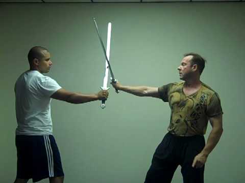 Sifu Robert Dreeben demonstrates a sword disarm from the tai chi sword form