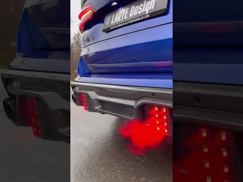 Watch hitch is able to work with custom carbon fiber diffuser for BMW X5M F95 by Larte Design