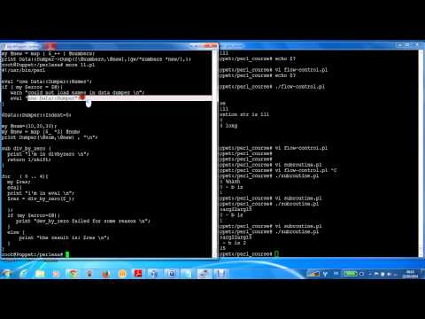 Perl 15 -eval , variables scope