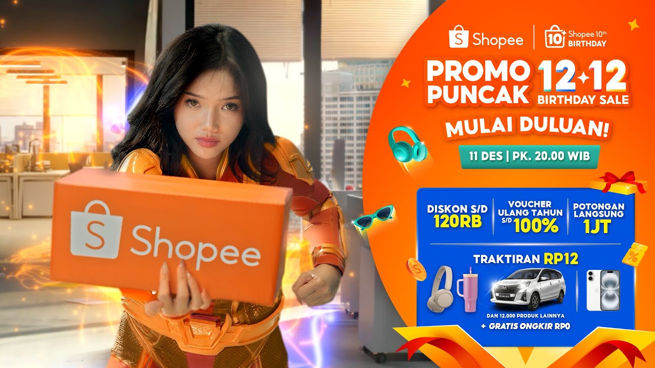 Potongan Langsung 1JT di Shopee 12.12 Birthday Sale, Promo Puncak Mulai Duluan 11 Des | 20.00 WIB!