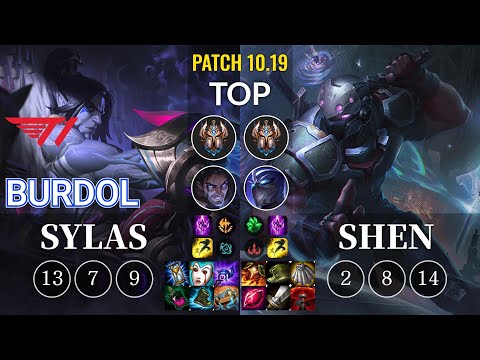 T1 Burdol Sylas vs Shen Top - KR Patch 10.19