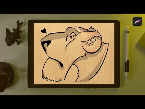 Lion Doodle in Procreate on Ipad Pro