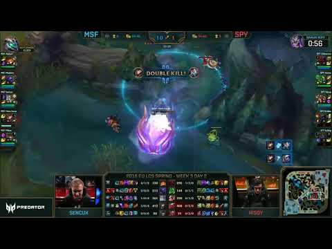 Hans Sama wins the 1v2 against Splyce's bottom lane!