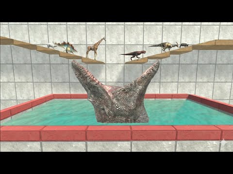 Dinosaurs Escape Simulator - Hidden Mosasaurus Below! | Challenge Simulator