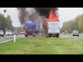 Brand verwoest vrachtwagen op Houtribweg bij Lelystad