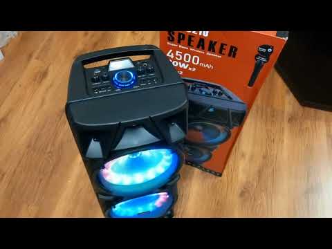 Портативная колонка BT Speaker ZQS-8210. Параметры и управление блютуз колонкой. Караоке для дома.