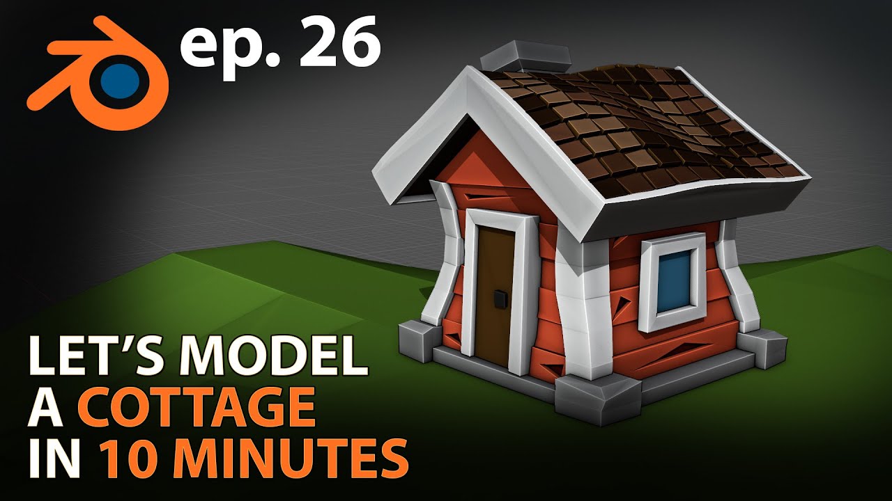 learn to 3d model a cottage under 10 minutes using blender 2.83 by imphenzia