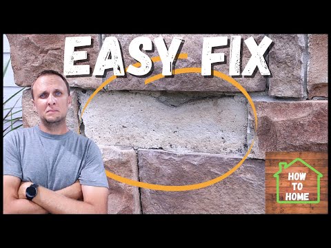 Part of a video titled Easy Way to Fix Stacked Stone That Has Fallen - YouTube