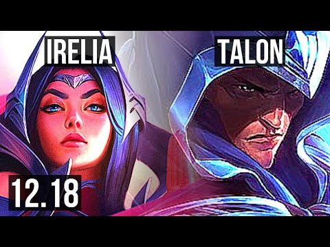 IRELIA vs TALON (MID) | 9/0/4, 900+ games, Legendary | KR Challenger | 12.18